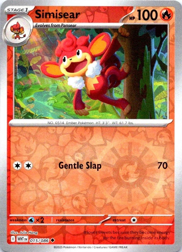 White Flare Simisear [Reverse] Pokémon card